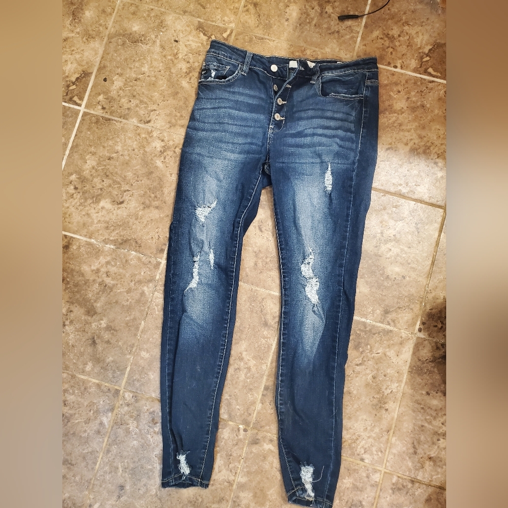 KanCan Dark Blue Distressed Jeans